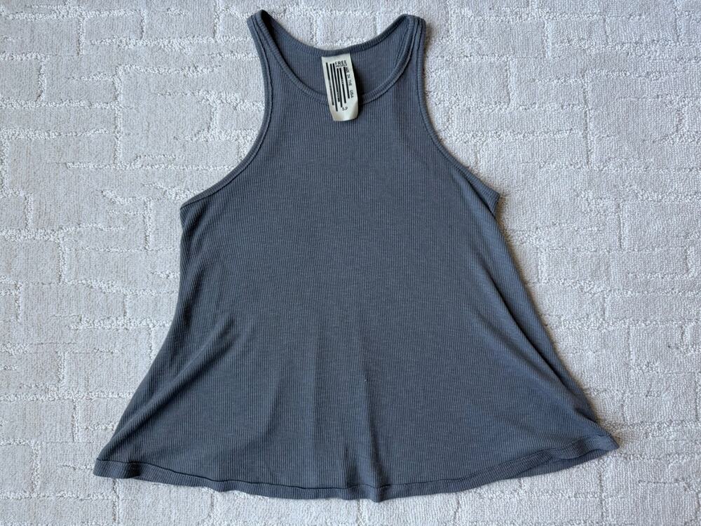 Free People Top Womens Swing Ribbed Long Beach Tank Racerback